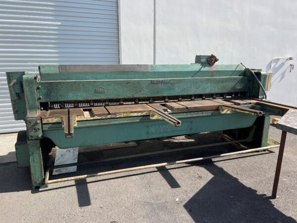 Used Wysong 1010 Mechanical Shear, Manual FOBG with Squaring Arm